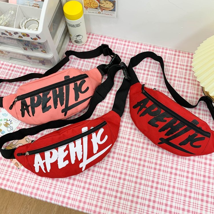 Oxford Fabric Zipper Waist Bag with Stitching Detail - Image 4