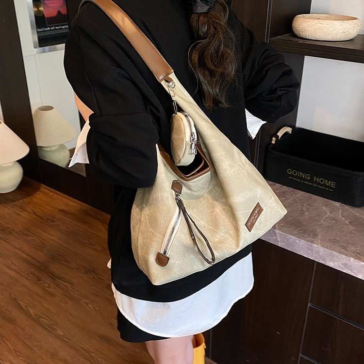 PU Tote Shoulder Bag with Zipper Closure Summer 2025 One Size