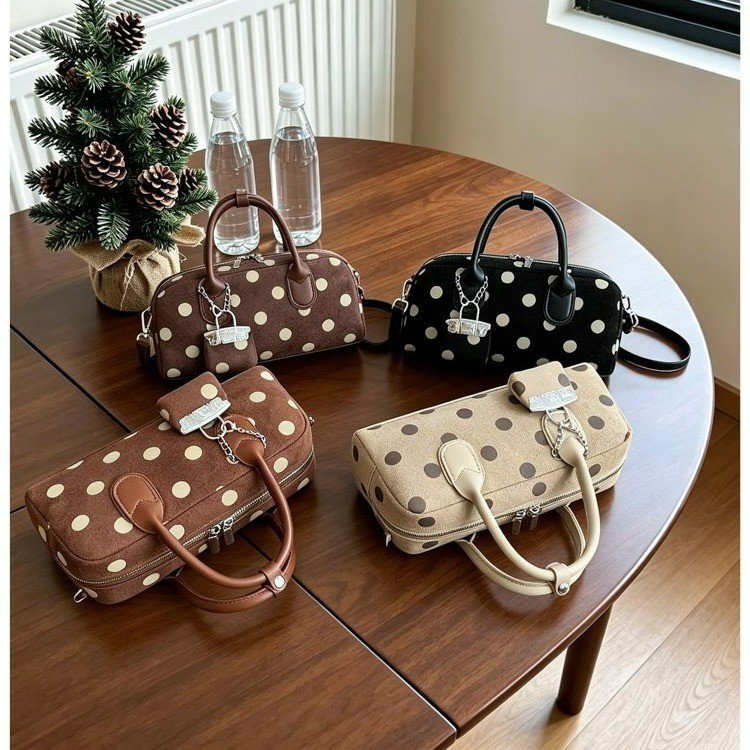 Mixed Material Underarm Shoulder Crossbody Bag with Zipper and Spliced Design